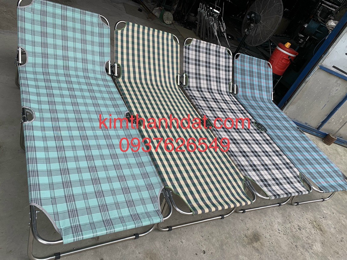 Giường xếp lưới khung inox