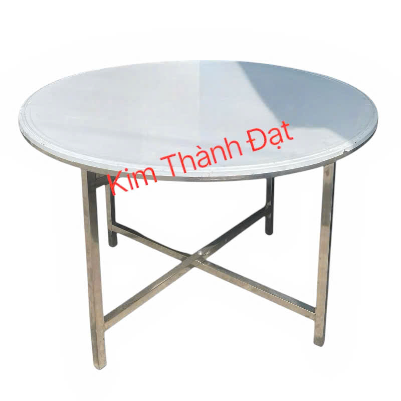 Bàn cạnh tròn 1m4 inox 304 chân rời