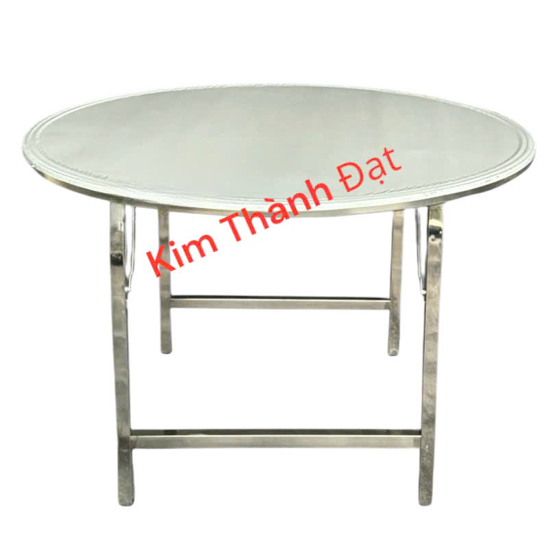 Bàn tròn 1m2 inox 201 chân gấp gọn
