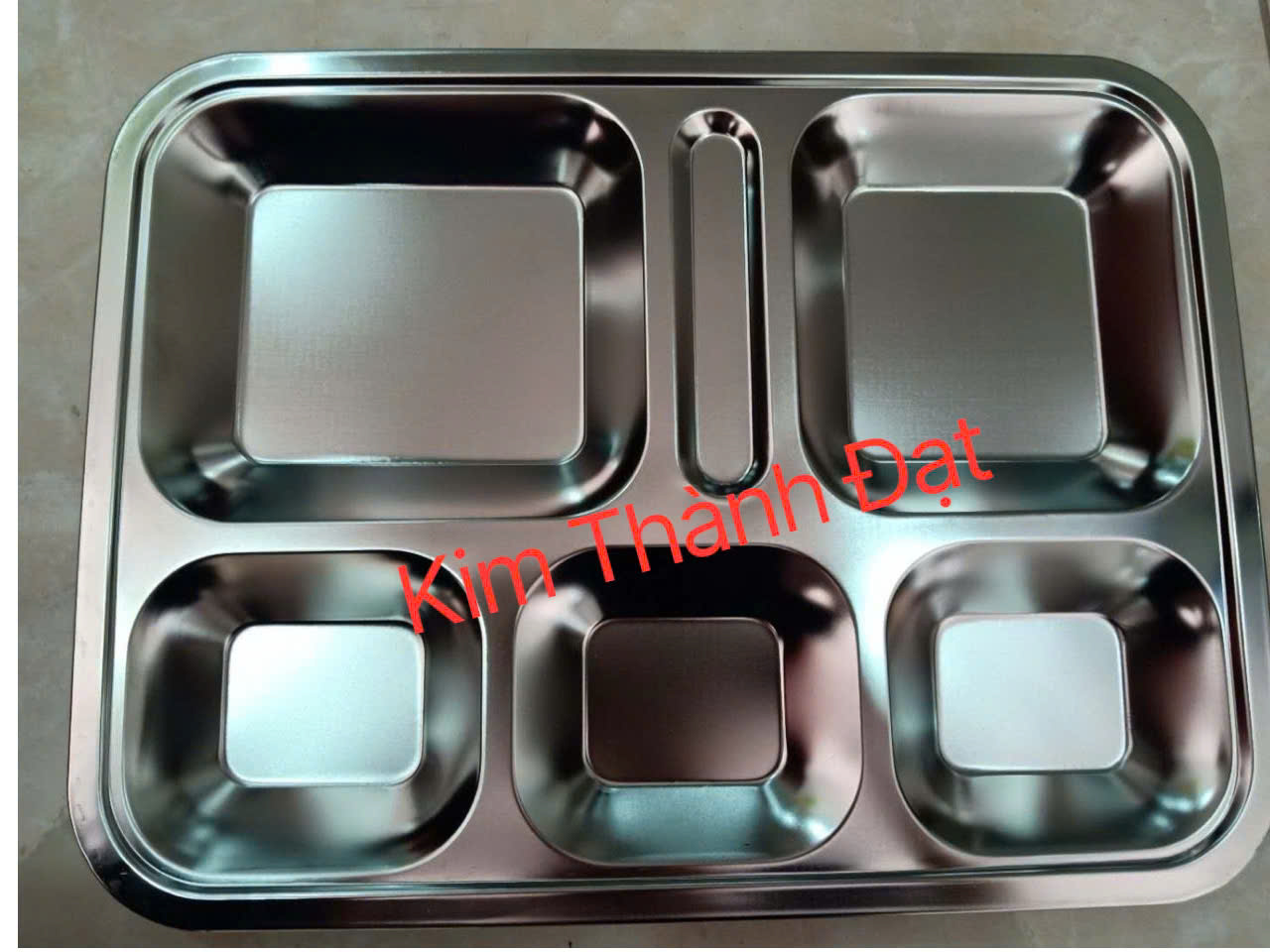 Khay cơm 5 ngăn sâu nhỏ inox 304