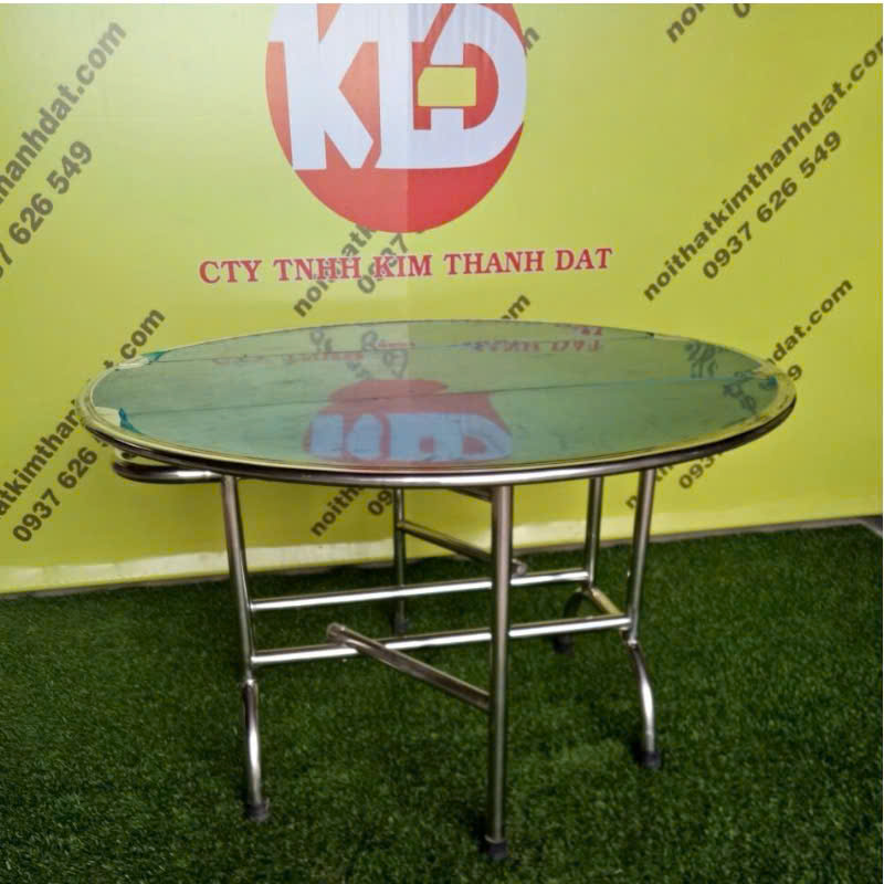 Bàn tròn Inox xếp 3 SUS 304